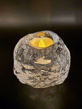 Kosta Boda 'Snowball' Glass Candle holder